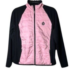 Lauren Ralph Lauren Women’s Quilted Full-Zip Jacket Pink Black - Petite Large